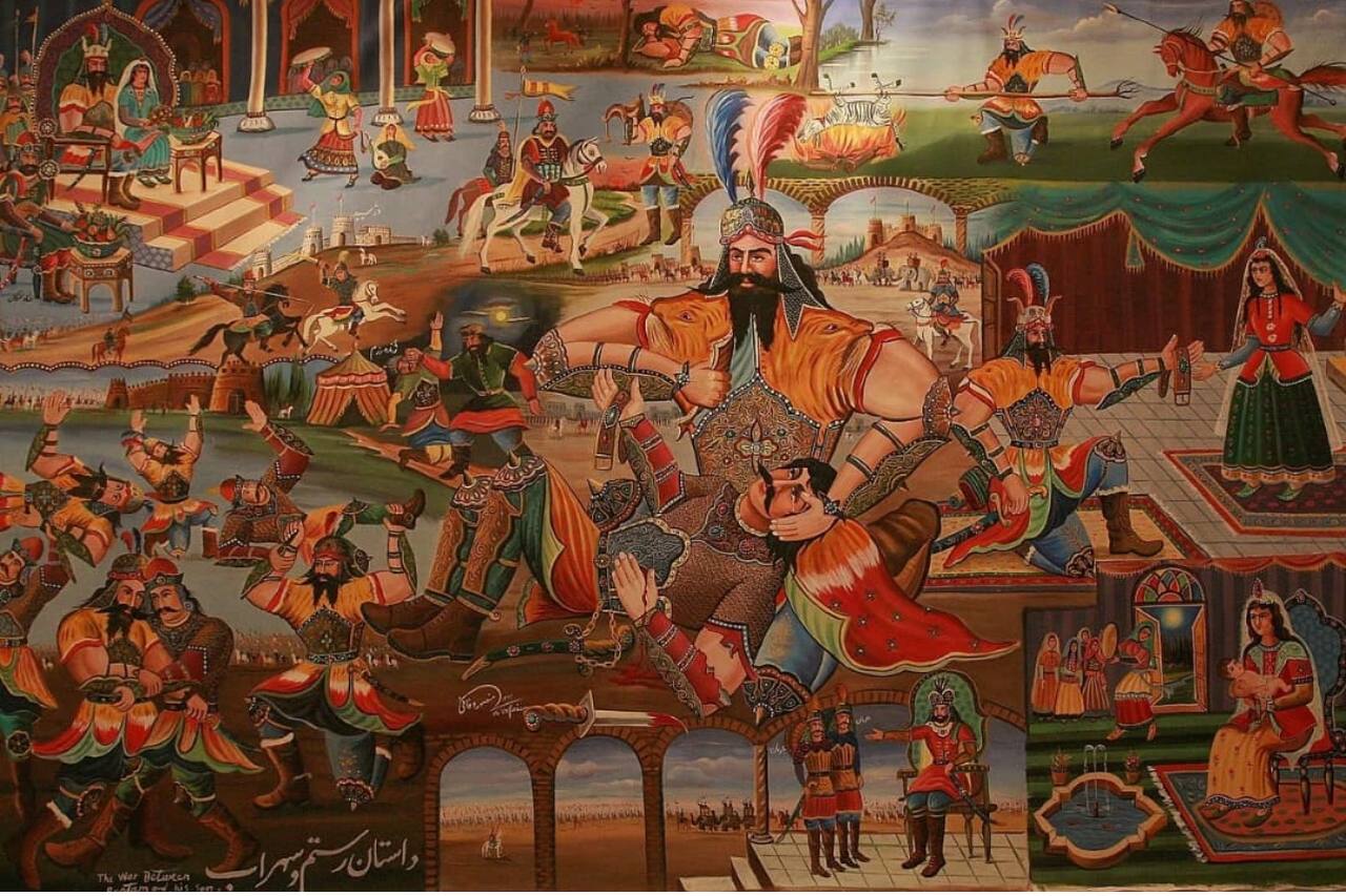 استفاده نقاشی رستم و سهراب در فیلم پیر پسر